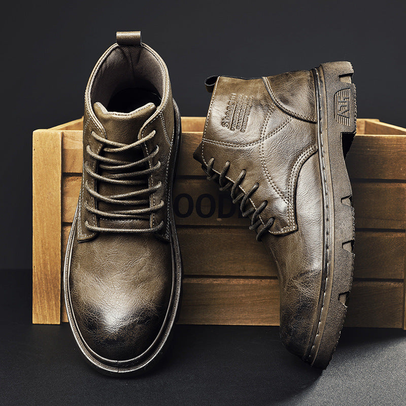 Vintage Trendy Motorcycle Boots for Men