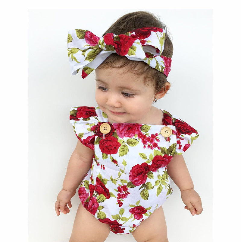 Toddler Floral Romper & Headband