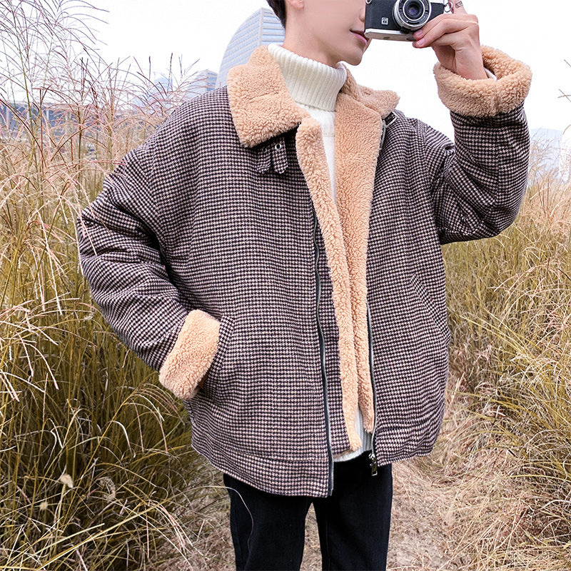 Plaid Fleece-Lined Jacket