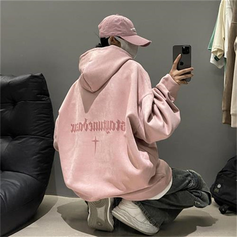 Burgundy Suede Hoodie