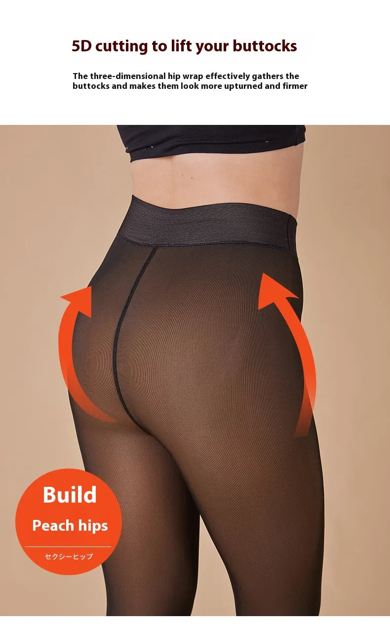 Fleece-Lined Sheer Tights