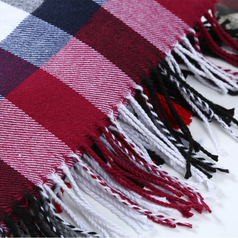 Thick Plaid Blanket Scarf