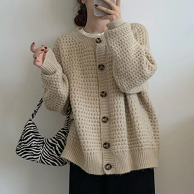 Single-Breasted Sweater Coat