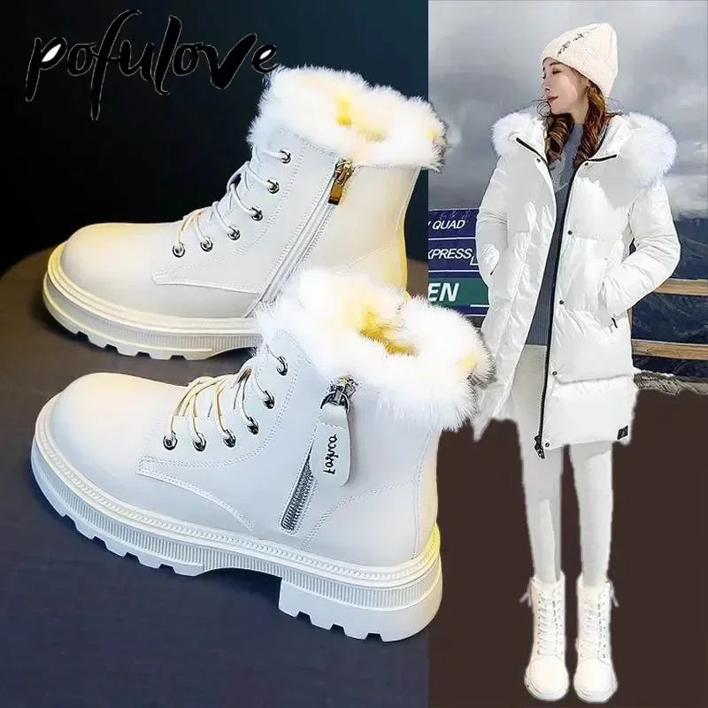 2023 Women's Warm Plush Mid-Calf Snow Boots