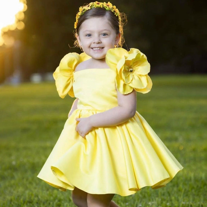 Girls' Floral Jacquard Dress
