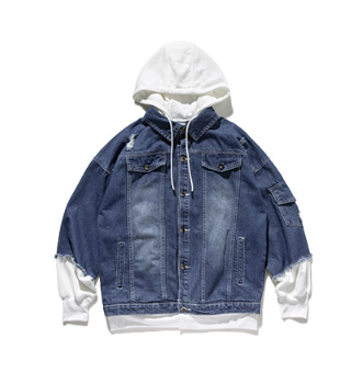 Distressed Denim Hooded Jacket