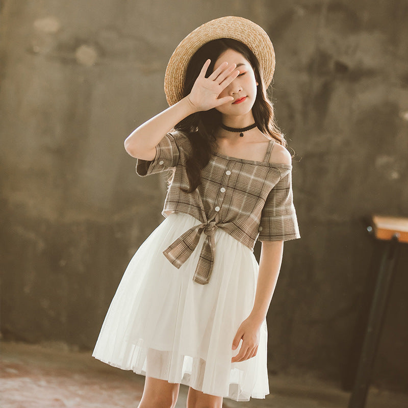Girls' Off-Shoulder Dress Set