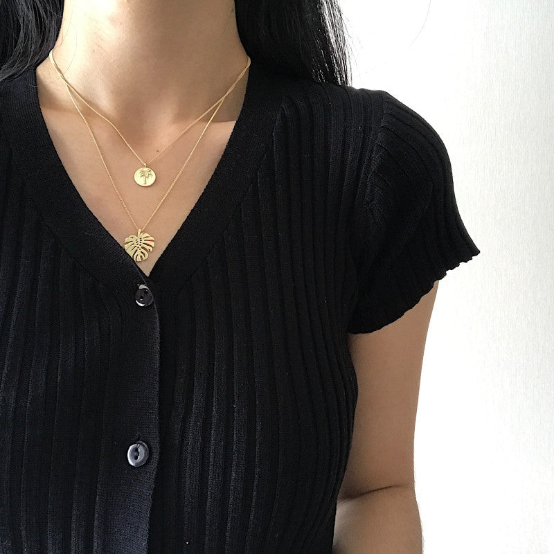 Monstera Layered Necklace