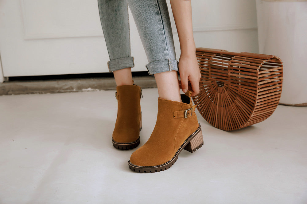 Fashionable Short Heeled Ankle Boots for Women