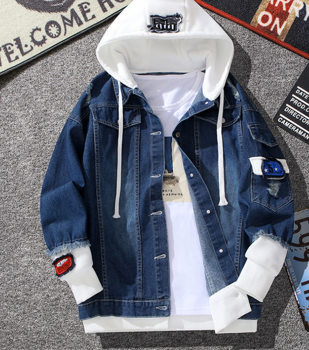 Distressed Denim Hooded Jacket