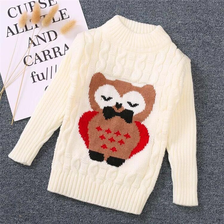 Kids' Owl Mock Neck Sweater