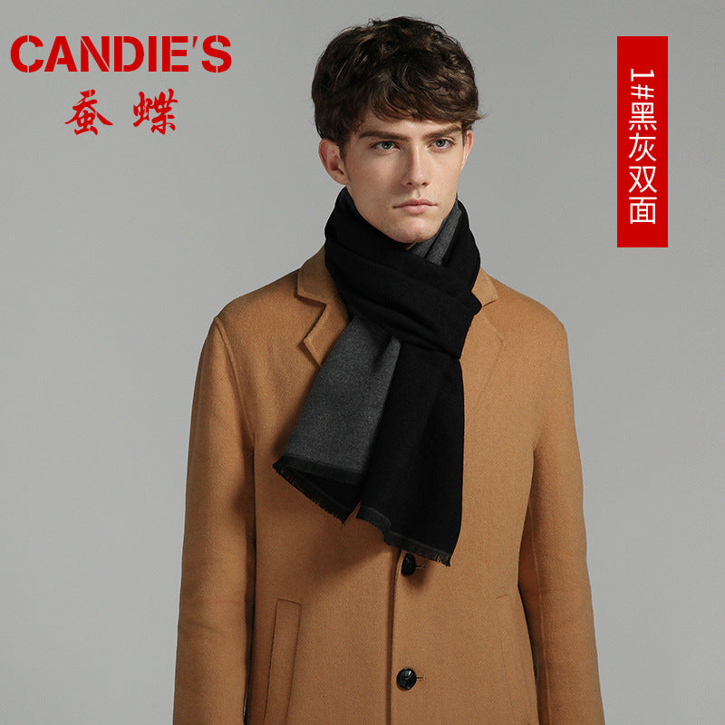 Men's Plaid Cashmere-Feel Scarf