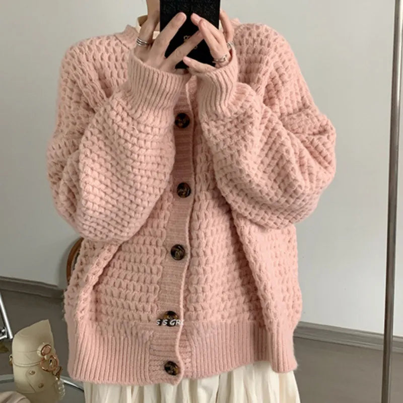 Single-Breasted Sweater Coat