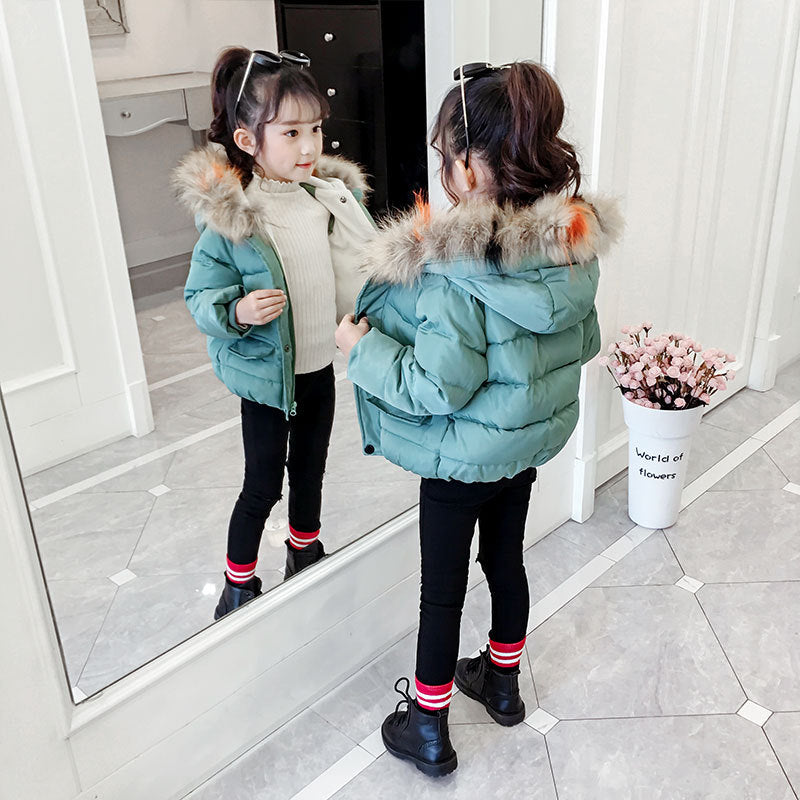 Kids' Fur Collar Down Coat