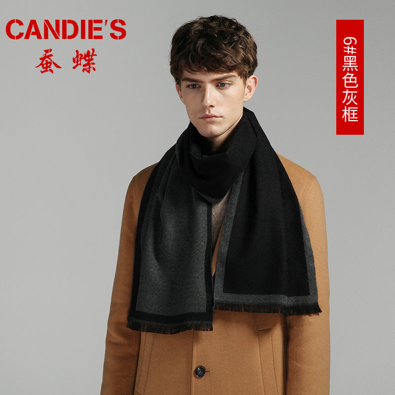 Men's Plaid Cashmere-Feel Scarf