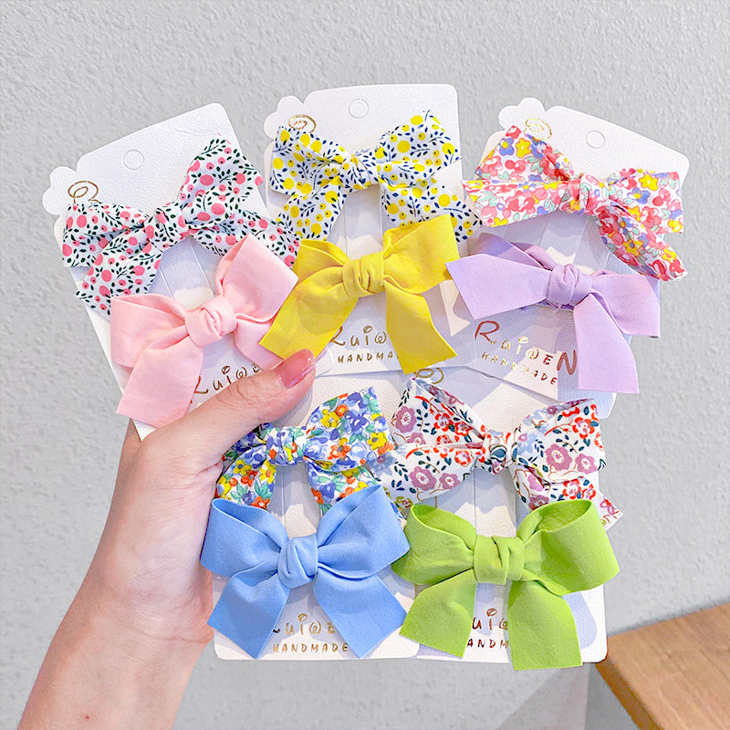 Girls' Floral Bow Hair Clip Set