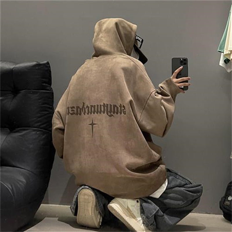 Burgundy Suede Hoodie