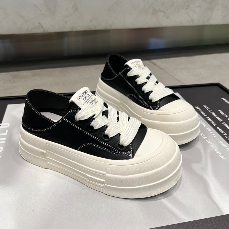 Stylish Thick-Soled White Sneakers for Women