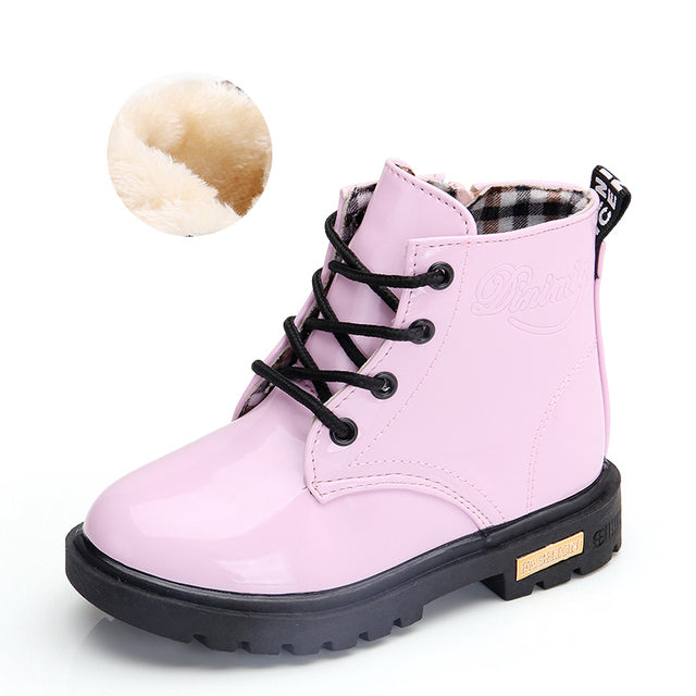 Kids' Patent Lace-Up Boots