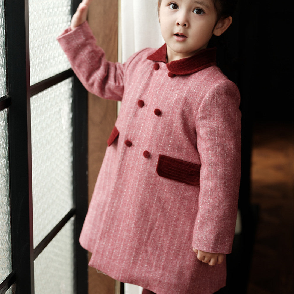 Girls' Mid-Length Wool Coat