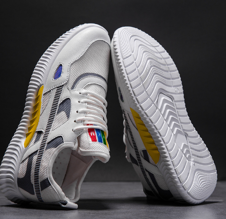 Breathable Casual White Sneakers for Men