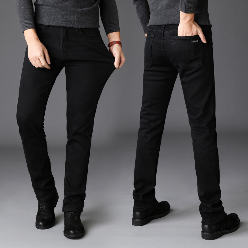 Black Slim Straight Jeans