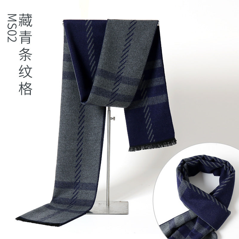 Men's Plaid Cashmere-Feel Scarf