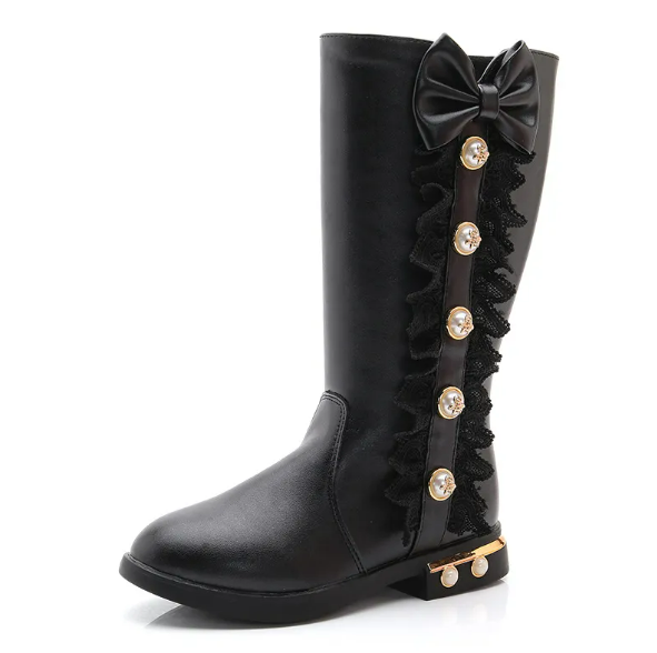Girls' Pearl Trim Boots