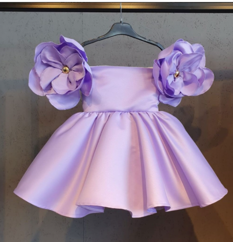 Girls' Floral Jacquard Dress