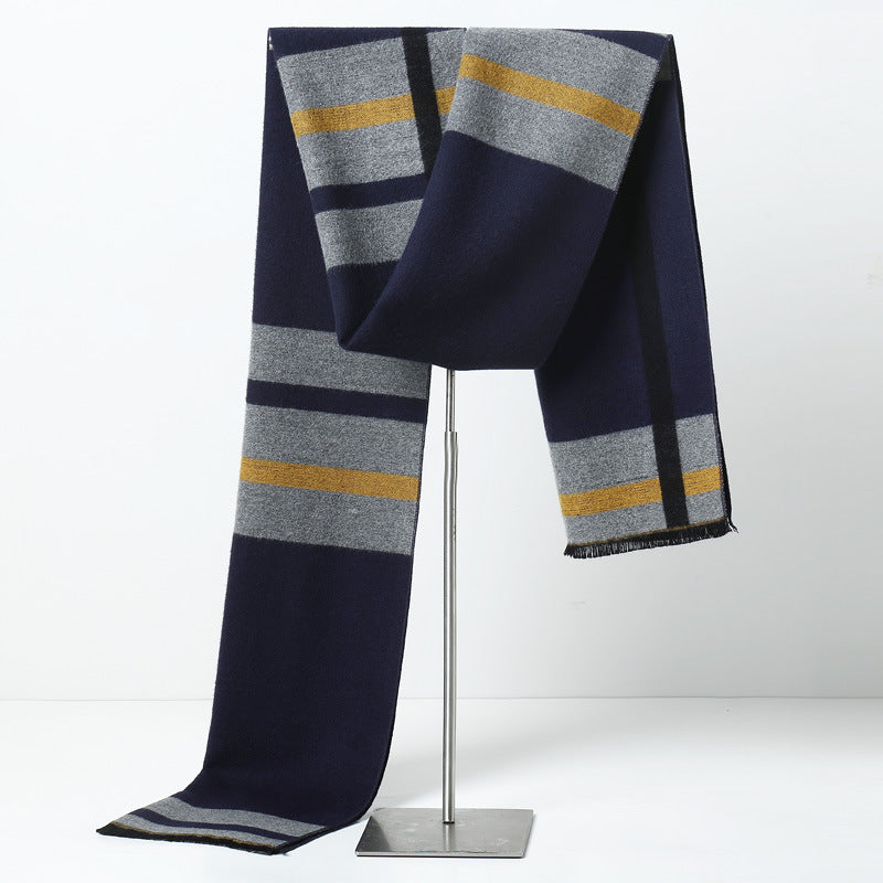 Men's Plaid Cashmere-Feel Scarf